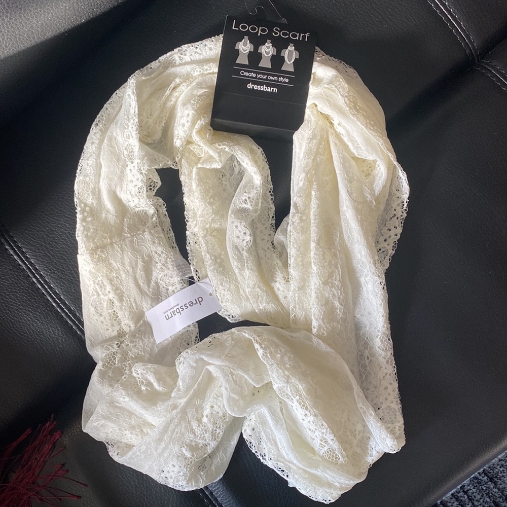 Dressbarn accessories loop scarf white new with tags create your own style